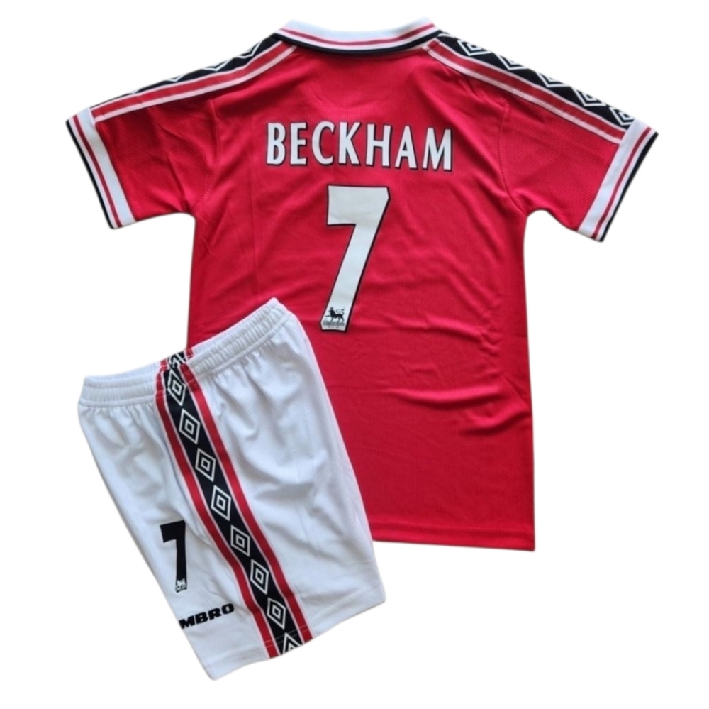 David Beckham Manchester United #7 Retro Home Set for Kids